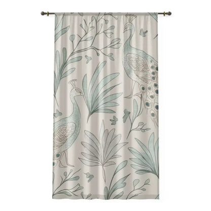 Transform with Elegant Peacock Window Drapes - Sheer / White / 50’’ × 84’’ Home Decor