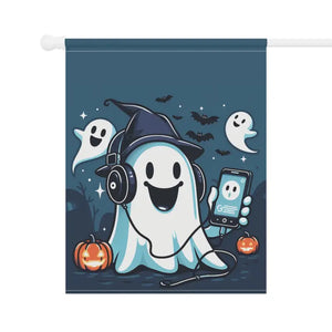Ghost House Banner - Spooky Halloween Poly Poplin Canvas - Dipaliz - Flags & Windsocks