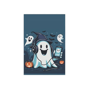 Ghost House Banner - Spooky Halloween Poly Poplin Canvas - Dipaliz - Flags & Windsocks