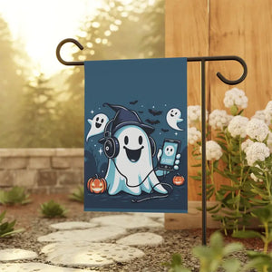 Ghost House Banner - Spooky Halloween Poly Poplin Canvas - Dipaliz - Flags & Windsocks