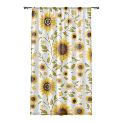 Sunflower Bliss Curtains: Nature’s Hug for your Home Decor - Sheer / White / 50’’ × 84’’