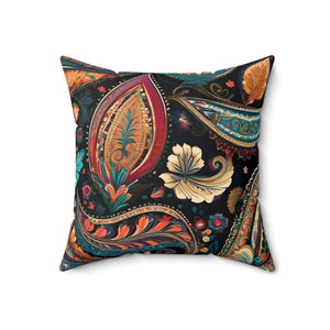 Home Decor - Vibrant Paisley Pattern Throw Pillow - Bold - Dipaliz 18’’ ×