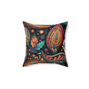 Home Decor - Vibrant Paisley Pattern Throw Pillow - Bold - Dipaliz