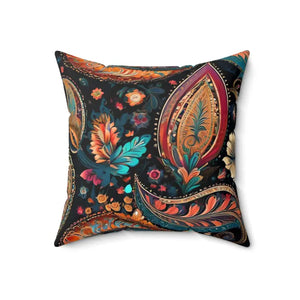 Home Decor - Vibrant Paisley Pattern Throw Pillow - Bold - Dipaliz