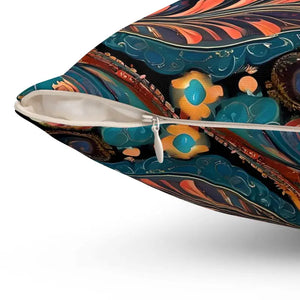 Home Decor - Vibrant Paisley Pattern Throw Pillow - Bold - Dipaliz