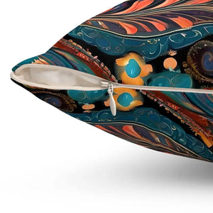 Home Decor - Vibrant Paisley Pattern Throw Pillow - Bold - Dipaliz