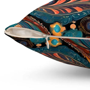 Home Decor - Vibrant Paisley Pattern Throw Pillow - Bold - Dipaliz