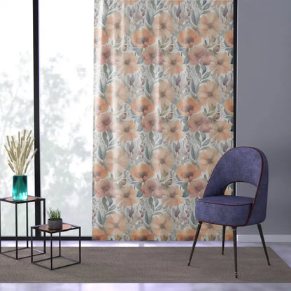 Transform your Space with Watercolor Pastel Flowers Curtains - Sheer / White / 50’’ × 84’’ Home Decor