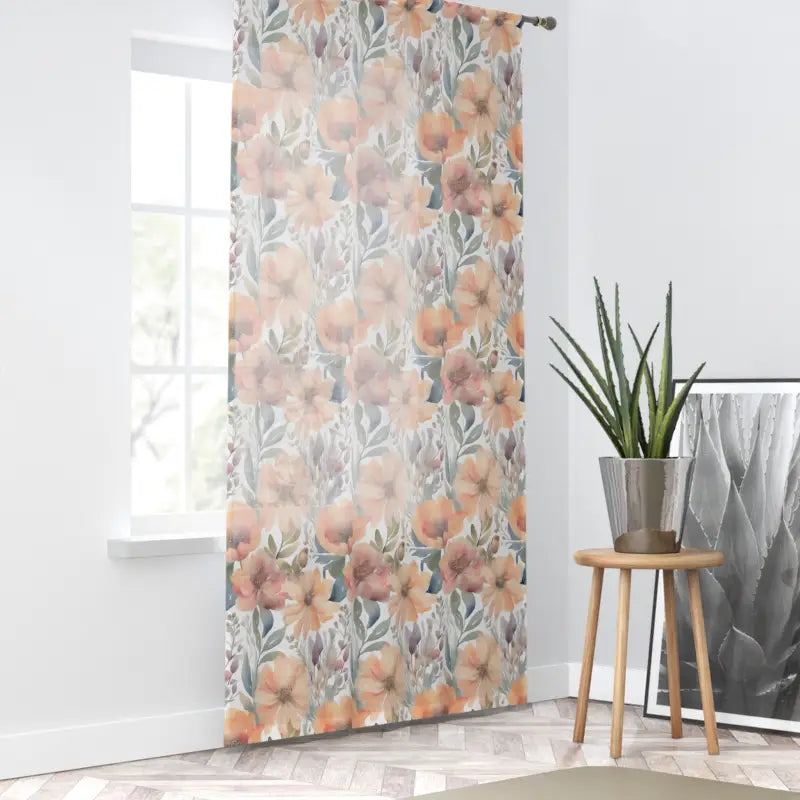 Transform your Space with Watercolor Pastel Flowers Curtains - Sheer / White / 50’’ × 84’’ Home Decor