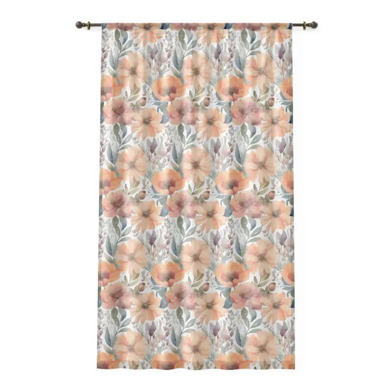 Transform your Space with Watercolor Pastel Flowers Curtains - Sheer / White / 50’’ × 84’’ Home Decor