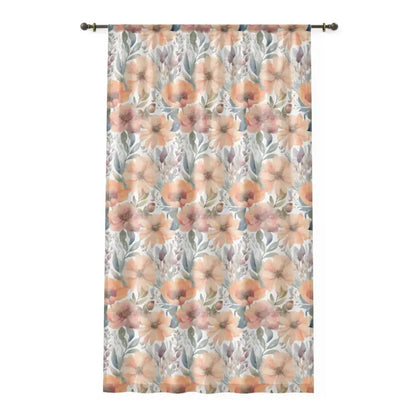 Transform your Space with Watercolor Pastel Flowers Curtains - Sheer / White / 50’’ × 84’’ Home Decor