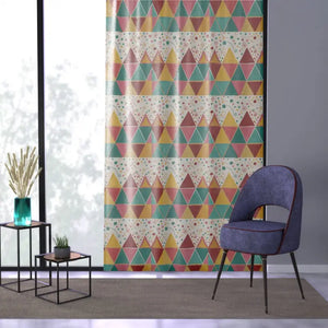 Stunning Bright Triangular Pattern Window Curtains - Dipaliz - Sheer / White / 50’’ × 84’’