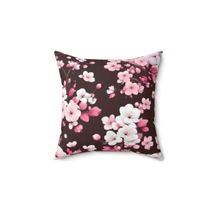 Cherry Blossom Floral Polyester Throw Pillow - Dipaliz - 14’’ × - Pillows