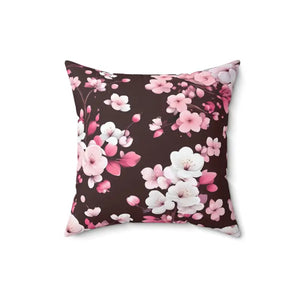 Cherry Blossom Floral Polyester Throw Pillow - Dipaliz - 16’’ × - Pillows