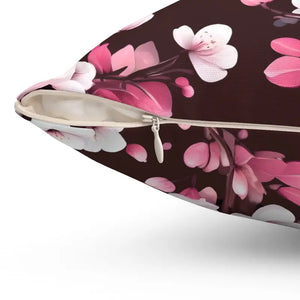 Cherry Blossom Floral Polyester Throw Pillow - Dipaliz - Pillows