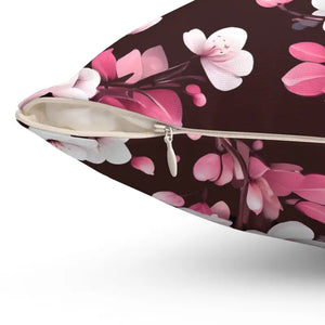 Cherry Blossom Floral Polyester Throw Pillow - Dipaliz - Pillows