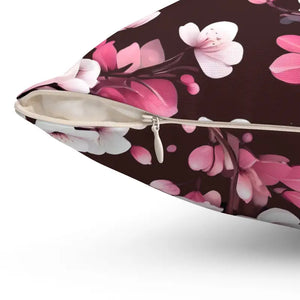 Cherry Blossom Floral Polyester Throw Pillow - Dipaliz - Pillows