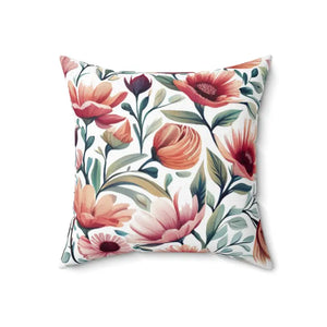 Colorful Large Flowers Polyester Square Pillow - Dipaliz - 18’’ × - Throw Pillows