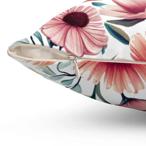 Colorful Large Flowers Polyester Square Pillow - Dipaliz - Throw Pillows