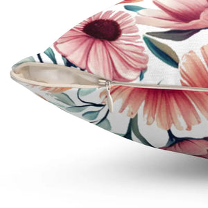 Colorful Large Flowers Polyester Square Pillow - Dipaliz - Throw Pillows