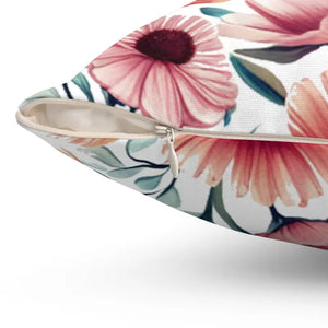 Colorful Large Flowers Polyester Square Pillow - Dipaliz - Throw Pillows