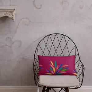 Colorful Petals Throw Pillow Insert Included - Dipaliz - 20″×12″ - Pillows