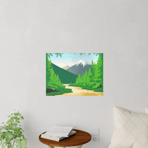 Wall Decals - Durable Polyester Mountain Design - Dipaliz - 24″ x 18″ - Home Decor