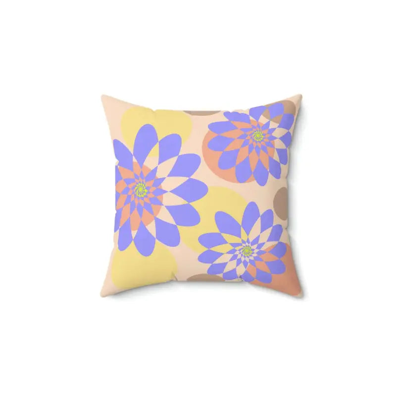 Transform your Space with a Vibrant Floral Polyester Square Pillow - 14’’ × Home Decor