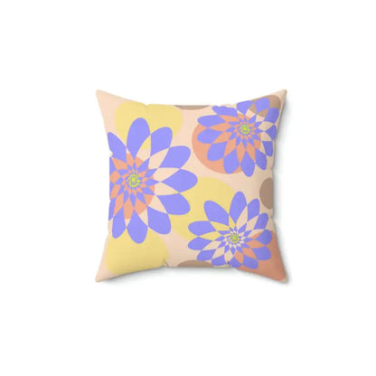 Transform your Space with a Vibrant Floral Polyester Square Pillow - 14’’ × Home Decor