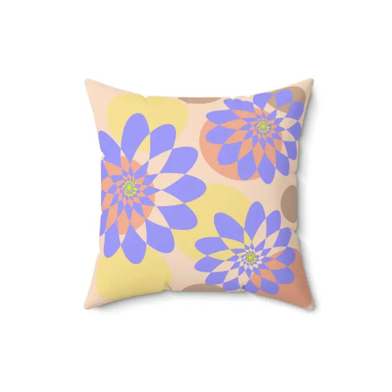 Transform your Space with a Vibrant Floral Polyester Square Pillow - 16’’ × Home Decor