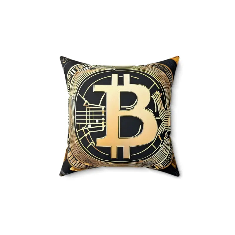 Upgrade your Space with Spun Polyester Square Bitcoin Pillows - Home Decor