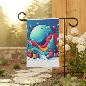 Festive Christmas Tree Banner Poly Poplin Canvas Decor - Dipaliz - 12’’ × 18’’ - Flags & Windsocks