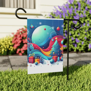 Festive Christmas Tree Banner Poly Poplin Canvas Decor - Dipaliz - Flags & Windsocks