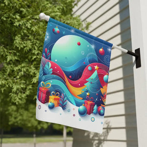 Festive Christmas Tree Banner Poly Poplin Canvas Decor - Dipaliz - Flags & Windsocks