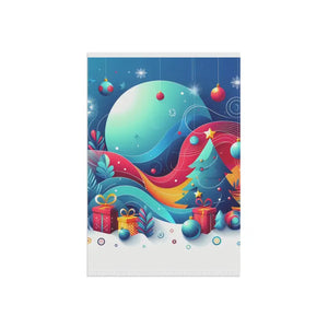 Festive Christmas Tree Banner Poly Poplin Canvas Decor - Dipaliz - Flags & Windsocks