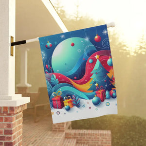 Festive Christmas Tree Banner Poly Poplin Canvas Decor - Dipaliz - Flags & Windsocks