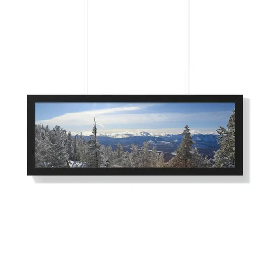 Transform your Space with a Framed Horizontal Winter Land Poster - 36″ × 12″ / Black