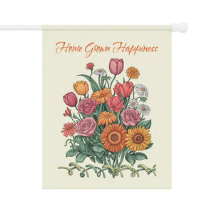 Home Grown Happiness Banner - Vibrant Garden Decor - Dipaliz - 24.5’’ × 32’’ - Flags & Windsocks