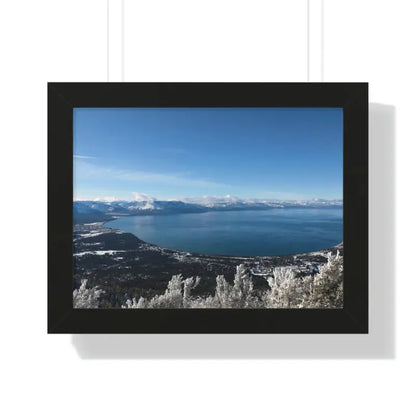 Elevate your Space: Stunning Lake Tahoe Framed Poster - 16″ × 12″ / Black