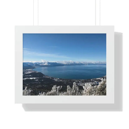 Elevate your Space: Stunning Lake Tahoe Framed Poster - 16″ × 12″ / White