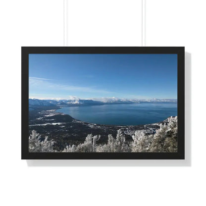 Elevate your Space: Stunning Lake Tahoe Framed Poster - 30’’ × 20’’ / Black