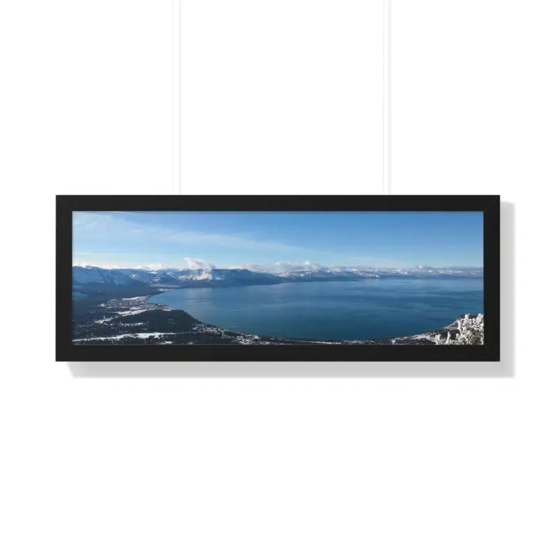 Elevate your Space: Stunning Lake Tahoe Framed Poster - 36″ × 12″ / Black