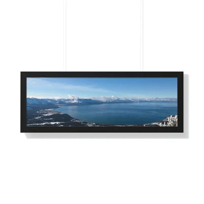 Elevate your Space: Stunning Lake Tahoe Framed Poster - 36″ × 12″ / Black