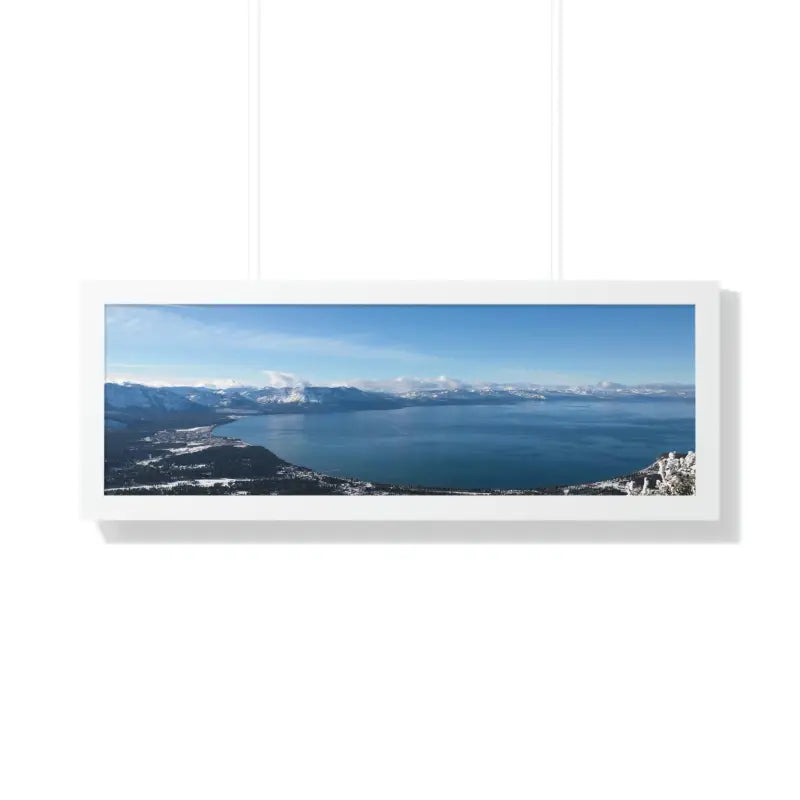 Elevate your Space: Stunning Lake Tahoe Framed Poster - 36″ × 12″ / White