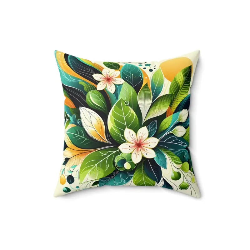 Transform your Space with Leaves Pattern Polyester Pillow - 16’’ × Home Decor