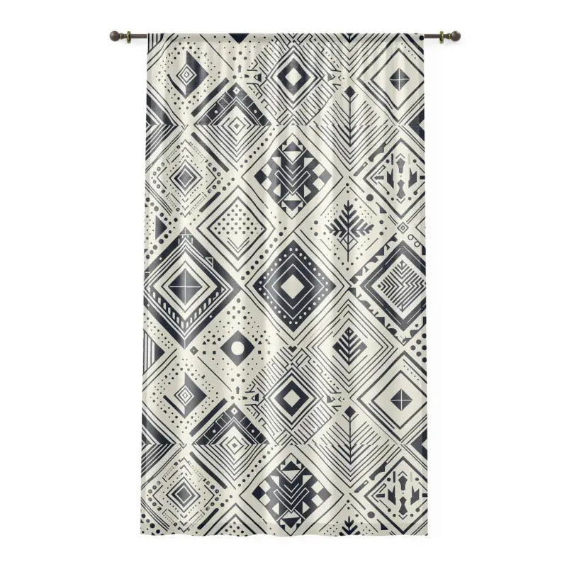 Transform your Space with Monochrome Geometric Curtains - Sheer / White / 50’’ × 84’’ Home Decor