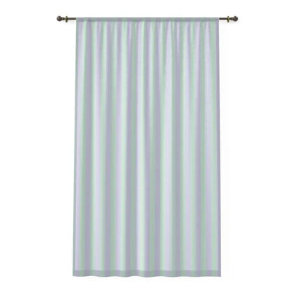 Pastel Teal Pink Stripes Curtains: Elevate your Decor! - Sheer / White / 50’’ × 84’’ Home Decor