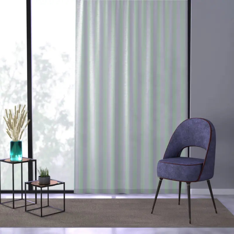 Pastel Teal Pink Stripes Curtains: Elevate your Decor! - Sheer / White / 50’’ × 84’’ Home Decor