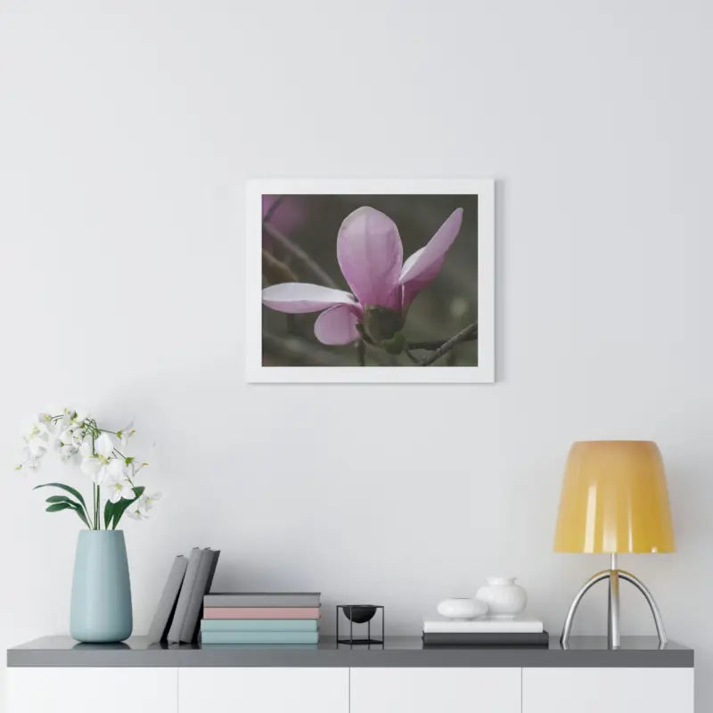 Pink Magnolia Framed Horizontal Poster: Elegance in Every Size! - Poster