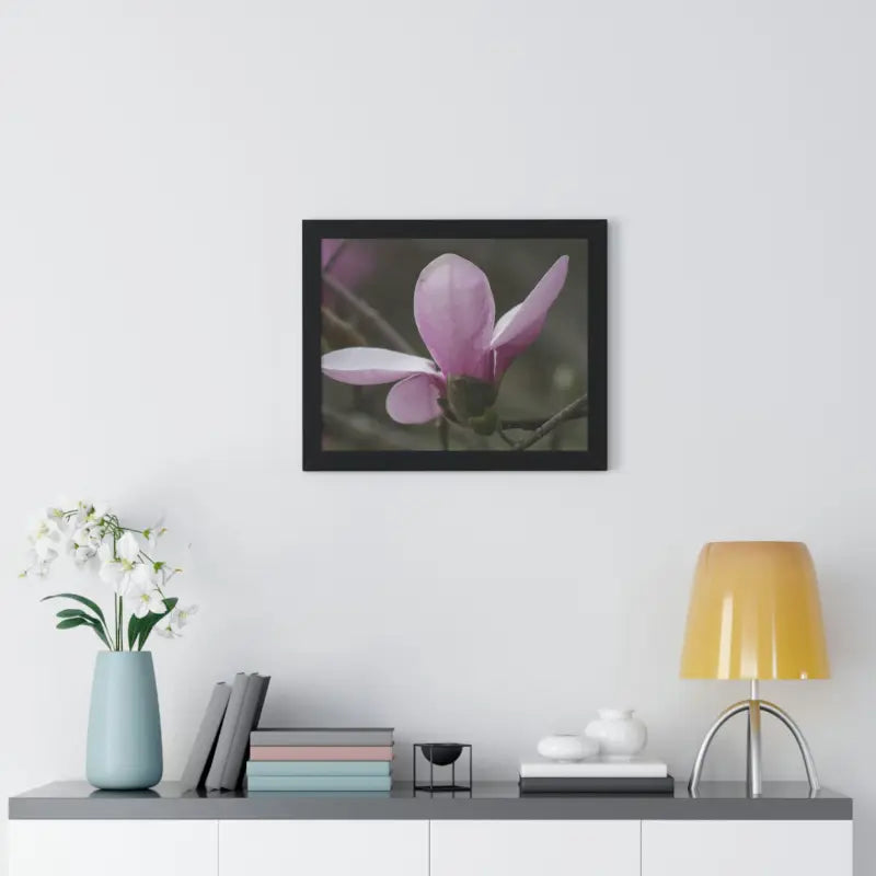 Pink Magnolia Framed Horizontal Poster: Elegance in Every Size! - Poster